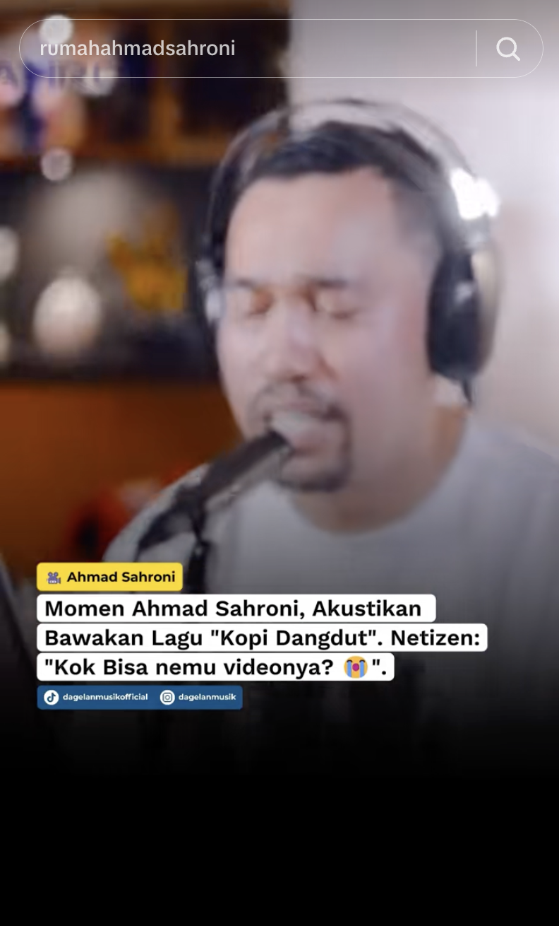 Ahmad Sahroni karaoke kopi dangdut.